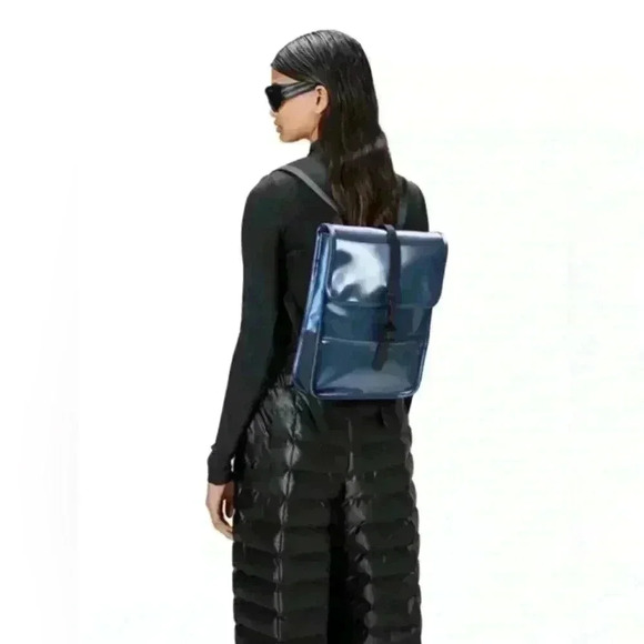 NWT Rains Backpack Micro W3 in Sonic Holographic Blue~STILL IN PACKAGING!